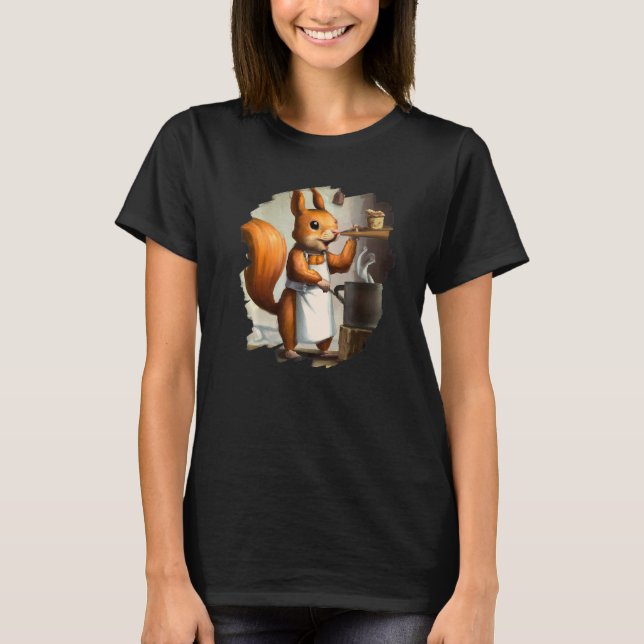 Camiseta Cute Squirrel Chef Cooking Food Squirrel (Anverso)