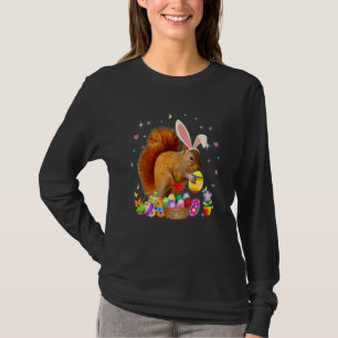 Camiseta Cute Squirrel Día de Pascua Bunny Huevos Traje de 