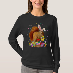 Camiseta Cute Squirrel Día de Pascua Bunny Huevos Traje de 