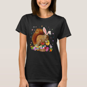 Camiseta Cute Squirrel Día de Pascua Bunny Huevos Traje de 