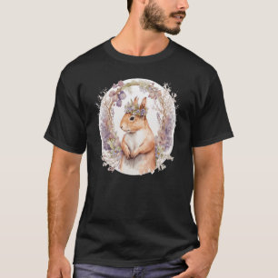 Camiseta Cute Squirrel Flower Crown Boho Aesthetic Animal