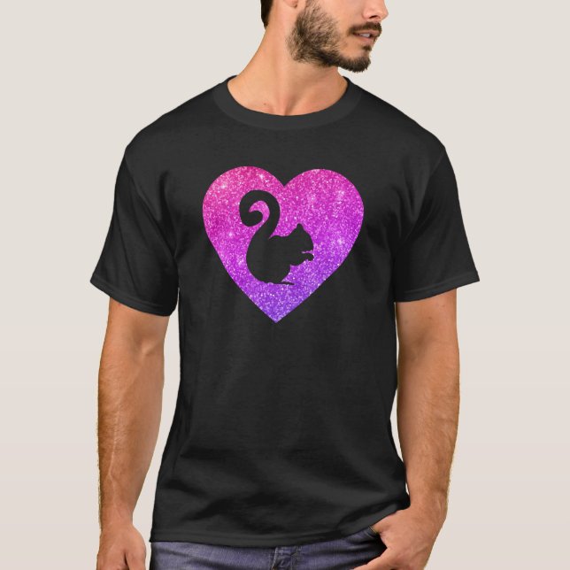 Camiseta Cute Squirrel Heart  For Girls and Women (Anverso)