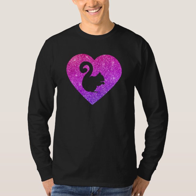 Camiseta Cute Squirrel Heart  For Girls and Women (Anverso)
