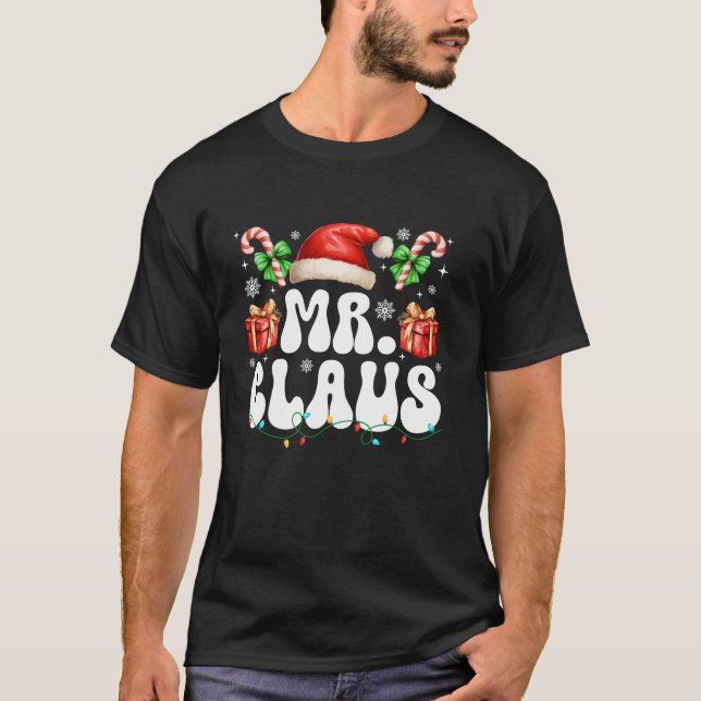 Camiseta Cute Sr. Claus Santa Hat Navidades de parejas de N (Anverso)