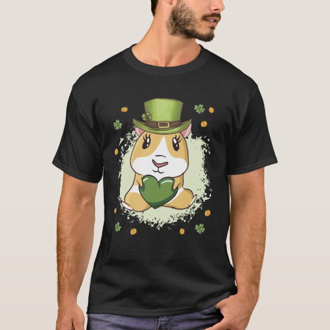 Camiseta Cute St Patrick s Day Guinea Pig (Anverso)