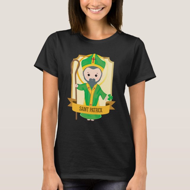 Camiseta Cute St Patricks Day Catholic Women Kids Girls Iri (Anverso)