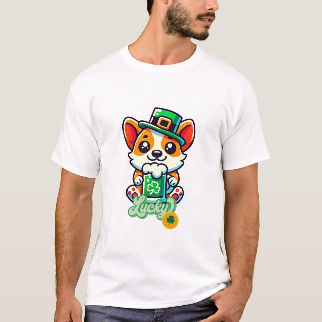 Camiseta Cute St. Patrick's Day Dog Tee (Anverso)