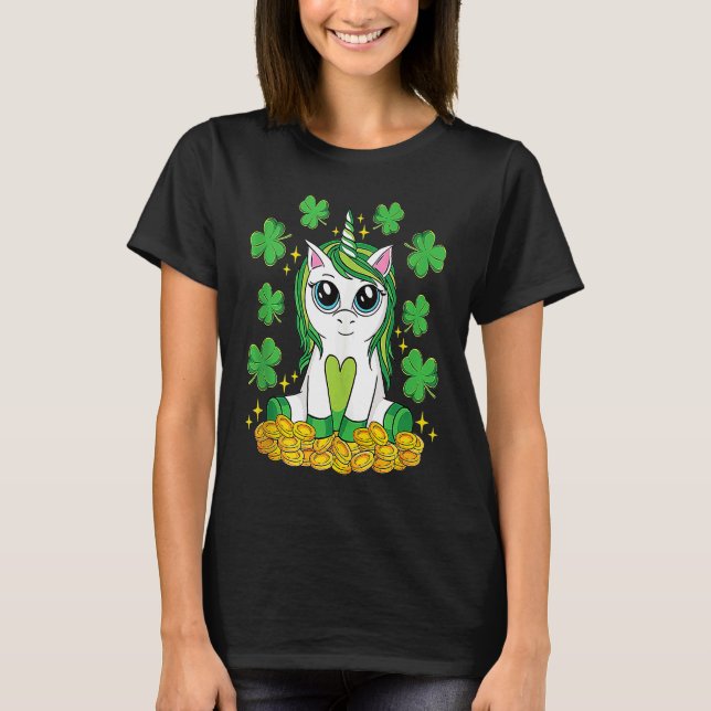 Camiseta Cute St Patrick's Day Irish Unicorn Lepricorn Lepr (Anverso)