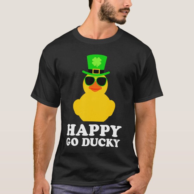 Camiseta Cute St Patrick's Day Rubber Duck Gafas de sol Gor (Anverso)