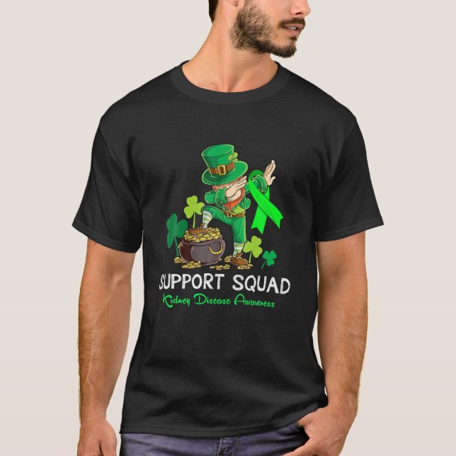Camiseta Cute St Patrick's Day Support Squad Kidney Disease (Anverso)