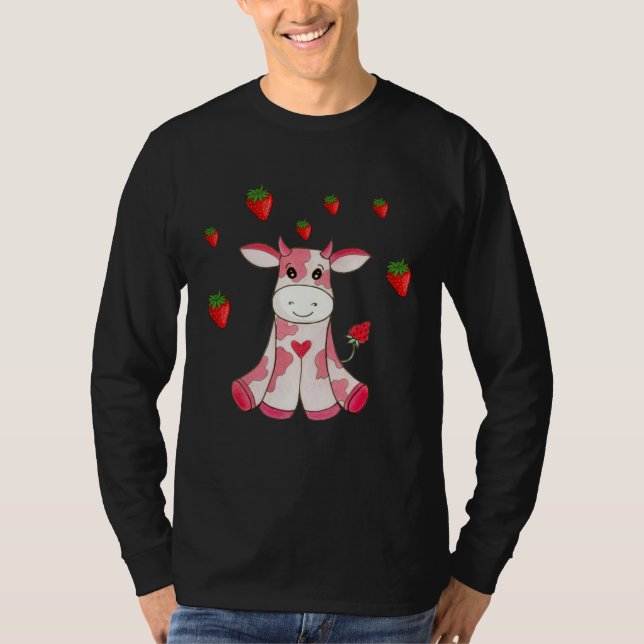 Camiseta Cute Strawberry Cow Fruit (Anverso)
