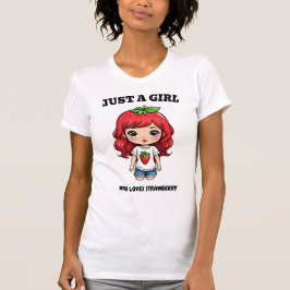 Camiseta Cute Strawberry Girl Kawaii Art