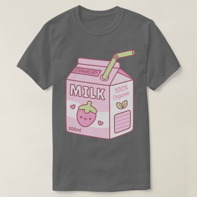 Camiseta Cute Strawberry Milk ton Box (Diseño del anverso)