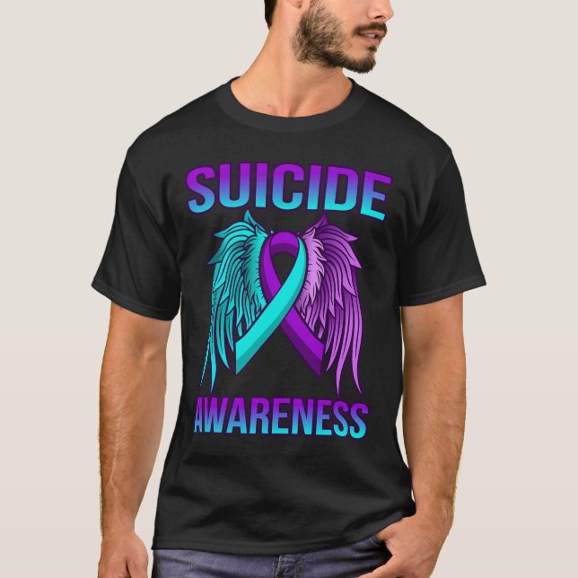Camiseta Cute Suicidio Awareness Wings Happy Support Graphi (Anverso)