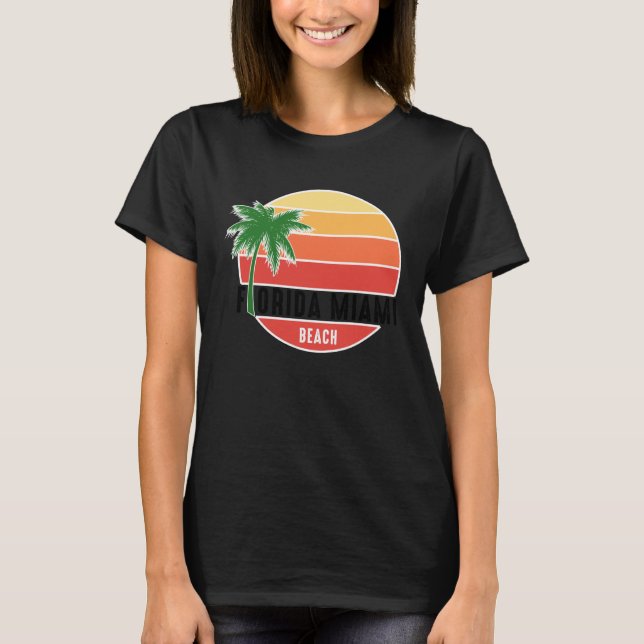 Camiseta Cute Summer Beach Vacation Tees  Florida Miami Bea (Anverso)