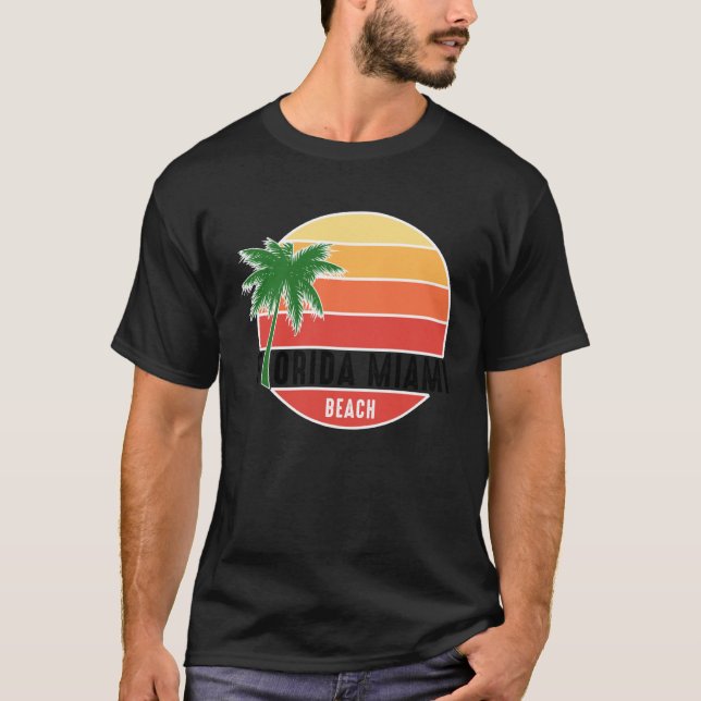 Camiseta Cute Summer Beach Vacation Tees  Florida Miami Bea (Anverso)