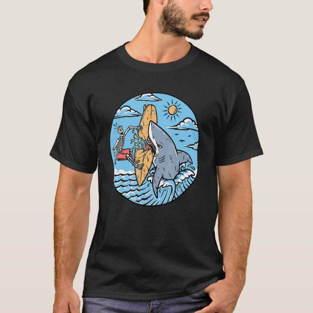 Camiseta Cute Summer Vibes E Boy E Girl Skeleton Flamingo I (Anverso)