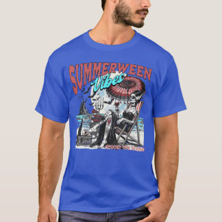 Camiseta Cute Summerween Vibes Spooky Summer Halloween Skel