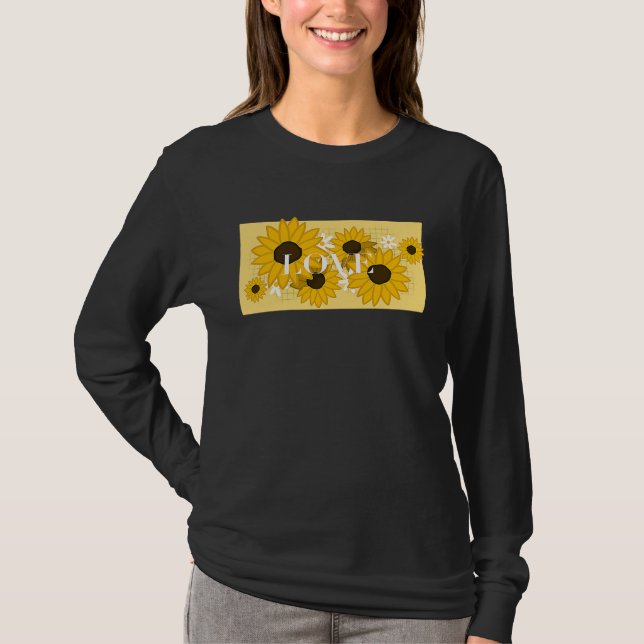 Camiseta Cute Sunflower Saying Love (Anverso)