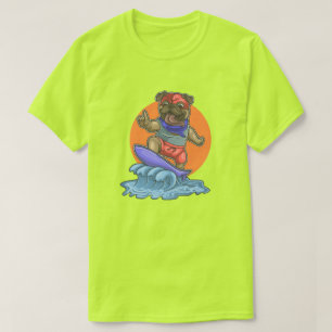 Camiseta Cute Surfing Pug