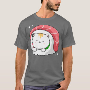 Camiseta Cute Sushi Cat Kawaii Anime Neko Animal Pet Japan 