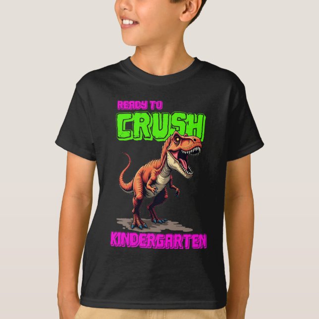 Camiseta Cute T-Rex Crushes Kindergarten Tee (Anverso)