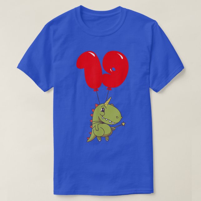 Camiseta Cute T-Rex Fairy - 19th Birthday - Kids Balloon Pa (Diseño del anverso)