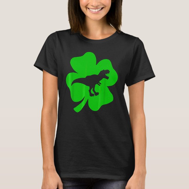 Camiseta Cute T Rex Shamrock Dino Saint Patricks Day Dinosa (Anverso)