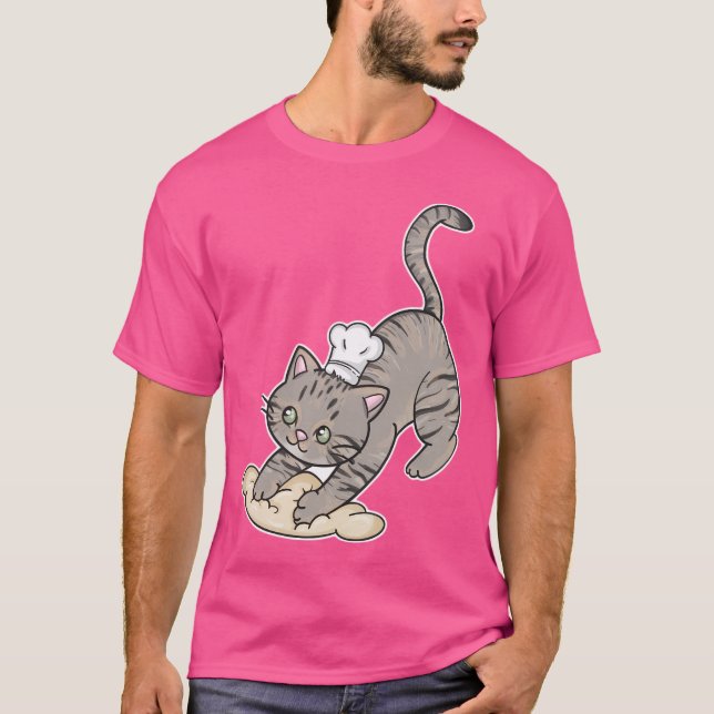 Camiseta Cute Tabby Cat Baker - Haciendo Biscutos (Anverso)