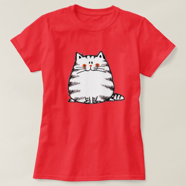 Camiseta Cute Tabby Cat - Kawaii gatito para los amantes de (Diseño del anverso)
