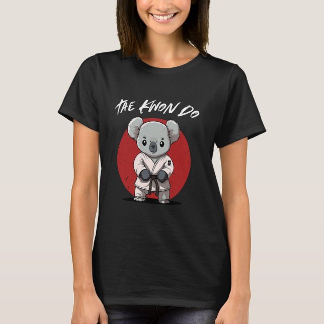 Camiseta Cute Taekwondo Koala - Gracioso Ar Marcial Coreano (Anverso)