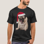 Camiseta Cute Tan Pug Santa Hat Plaid Bowtie Imagen Christm<br><div class="desc">Tan lindo Pug Santa Hat Navidades de imagen Bowtie Perro Pug</div>