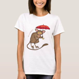 Camiseta Cute Tarsier con ilustracion personalizado paragua