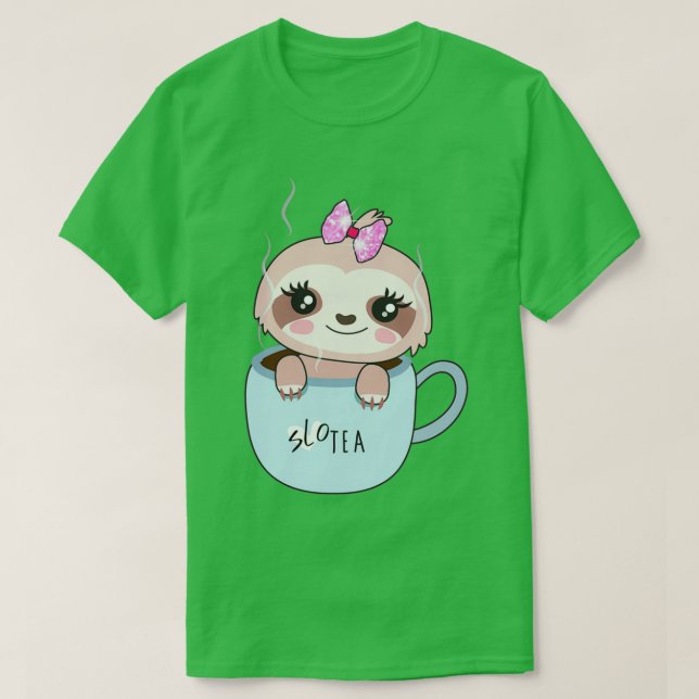 Camiseta Cute Tea lover Sloth Design (Diseño del anverso)