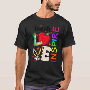 Camiseta Cute Teach Love E Inspire Graphic