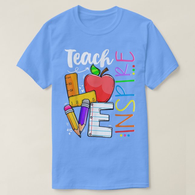 Camiseta Cute Teach Love E Inspire Graphic (Diseño del anverso)
