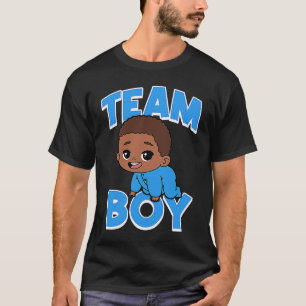 Camiseta Cute Team Boy Black Baby Gender Revelar Fiesta Day