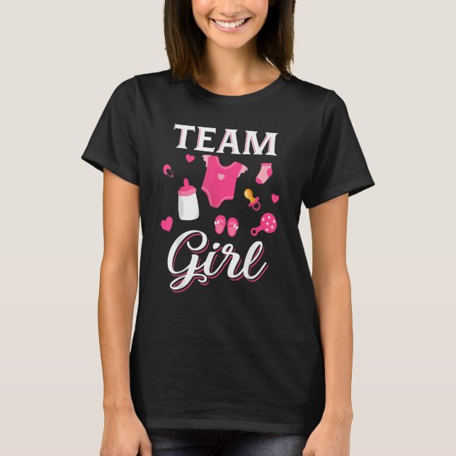 Camiseta Cute Team Girl  Gender Reveal  Team Pink (Anverso)