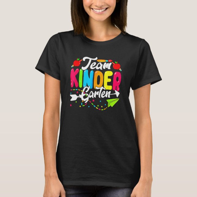 Camiseta Cute Team Kindergarten Happy Back To School Teache (Anverso)