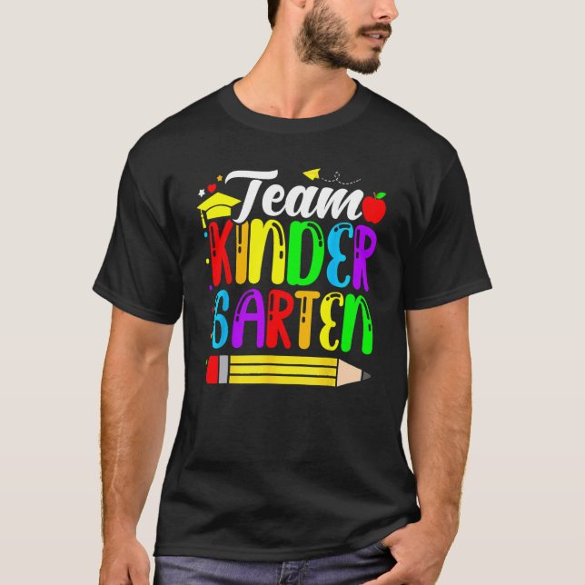 Camiseta Cute Team Kindergarten Pencil Back To School Teach (Anverso)