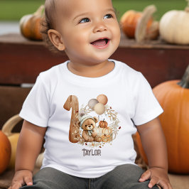 Camiseta Cute Teddy Bear Fall Beary 1er cumpleaños