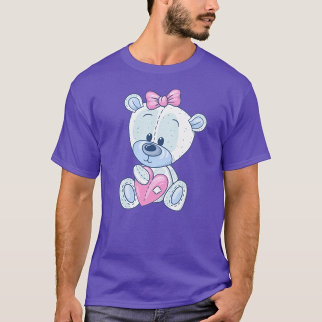 Camiseta Cute Teddy Bear Love Heart (Anverso)