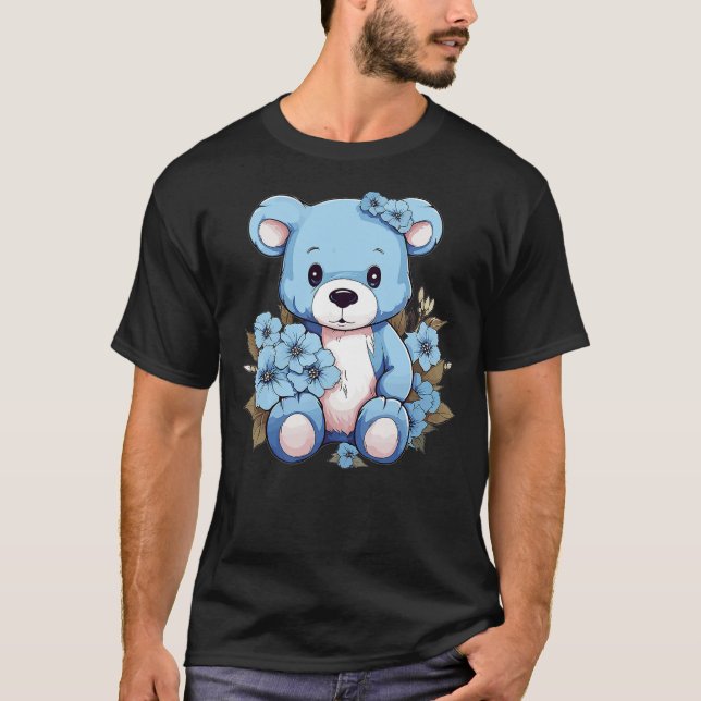 Camiseta Cute Teddy Bear With Flowers I Teddy Bear (Anverso)