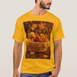 Camiseta Cute Teddy Rose Basket Valentines Day Graphic