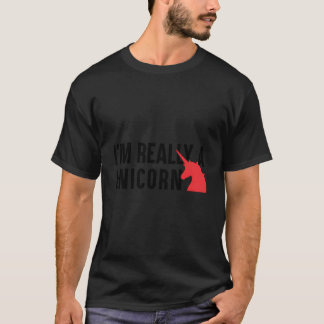 Camiseta Cute Tees Gráficos De Unicornio - Realmente Soy Un