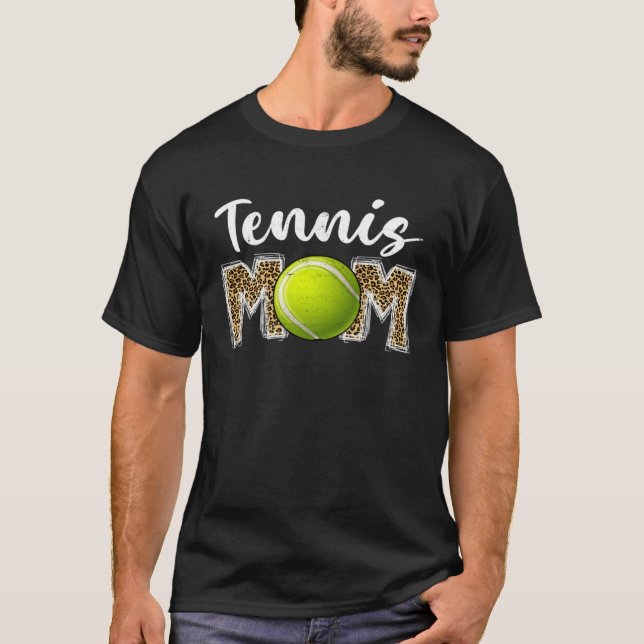 Camiseta Cute Tennis Mom Leopard Print Mom For Mother s Day (Anverso)