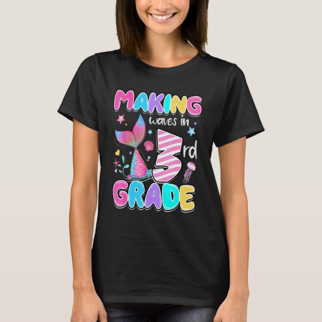 Camiseta Cute third grade crew Mermaid style for third grad (Anverso)