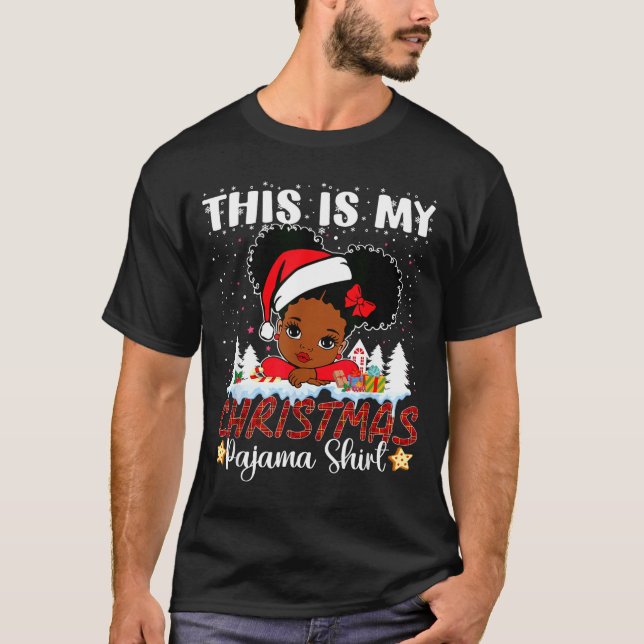 Camiseta Cute This Is My Christmas Pajama Black African Ame (Anverso)