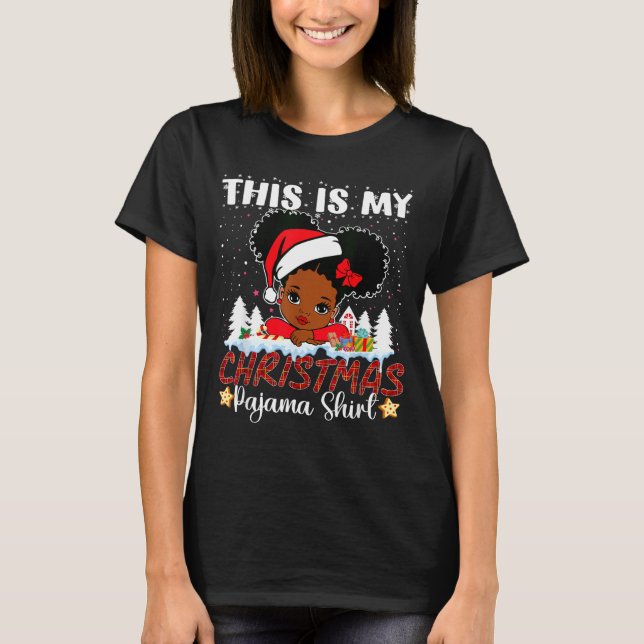 Camiseta Cute This Is My Christmas Pajama Black African Ame (Anverso)