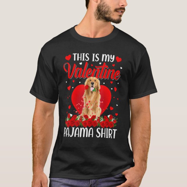 Camiseta Cute This Is My Valentine's Day Golden Retriever D (Anverso)